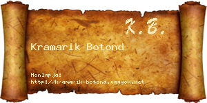 Kramarik Botond névjegykártya